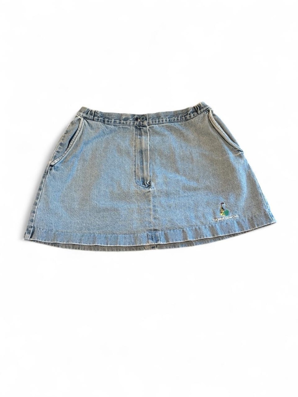 Vintage Y2K Jekyll Island Club Mini Skirt Light Wash A Line Juniors